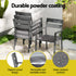 Gardeon 6-Seater Aluminium Outdoor Table & Chairs Black