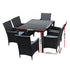 Gardeon 6-Seater Wicker Outdoor Table & Chairs Black