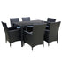 Gardeon 6-Seater Wicker Outdoor Table & Chairs Black