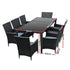 Gardeon 8-Seater Wicker Outdoor Dining Table & Chairs Set Black
