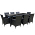 Gardeon 8-Seater Wicker Outdoor Dining Table & Chairs Set Black