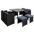 Gardeon 8-Seater Wicker Outdoor Table & Chairs Set Black