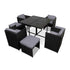 Gardeon 8-Seater Wicker Outdoor Table & Chairs Set Black