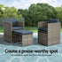 Gardeon 8-Seater Wicker Outdoor Table & Chairs Set Grey