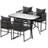 Gardeon 4-Seater Outdoor Table & Chairs Rope Style 120 Black