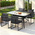 Gardeon 4-Seater Outdoor Table & Chairs Rope Style 140 Black