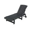 Gardeon Adirondack Sun Lounger Beach Chair with Wheels Black