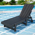 Gardeon Adirondack Sun Lounger Beach Chair with Wheels Black