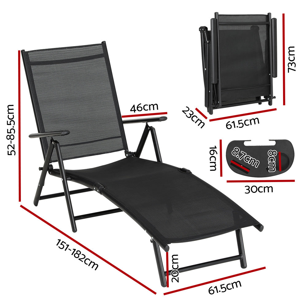 Gardeon Adjustable Aluminium Sun Lounger