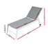 Gardeon Folding Sun Lounger with Wheels White