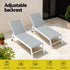 Gardeon Folding Sun Lounger with Wheels White