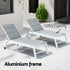 Gardeon Folding Sun Lounger with Wheels White