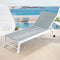 Gardeon Folding Sun Lounger with Wheels White