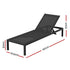 Gardeon Aluminium Sun Lounger with Wheels Black