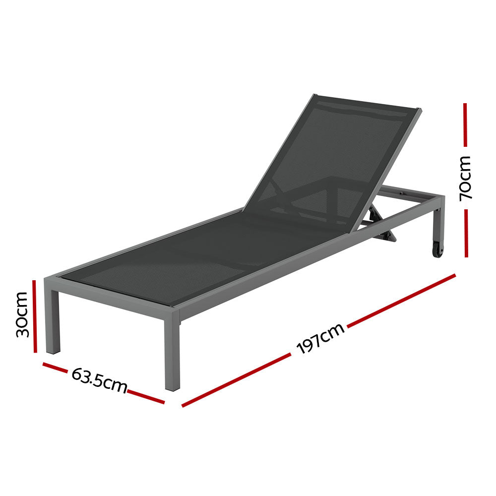 Gardeon Outdoor Aluminium Sun Lounger