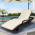 Gardeon Wicker Sun Lounger with Beige Cushion