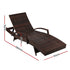 Gardeon Wicker Sun Lounger with Beige Cushion