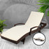 Gardeon Wicker Sun Lounger with Beige Cushion