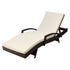 Gardeon Wicker Sun Lounger with Beige Cushion