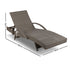 Gardeon Grey Wicker Sun Lounger with Beige Cushion
