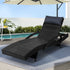 Gardeon Sun Lounge Wicker Lounger Black