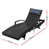 Gardeon Sun Lounge Wicker Lounger Black