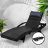 Gardeon Sun Lounge Wicker Lounger Black