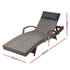 Gardeon Sun Lounge Wicker Lounger Grey/Beige