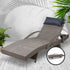 Gardeon Sun Lounge Wicker Lounger Grey/Beige