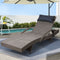 Gardeon Sun Lounge Wicker Lounger Grey/Beige