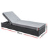 Gardeon Adjustable Wicker Sun Lounger with Grey Cushion