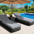 Gardeon 3pc Wicker Sun Lounger Wicker Lounger Set