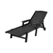 Gardeon HDPE Sun Lounger with Wheels Black