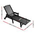 Gardeon HDPE Sun Lounger with Wheels Black