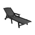 Gardeon HDPE Sun Lounger with Wheels Black