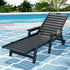 Gardeon HDPE Sun Lounger with Wheels Black