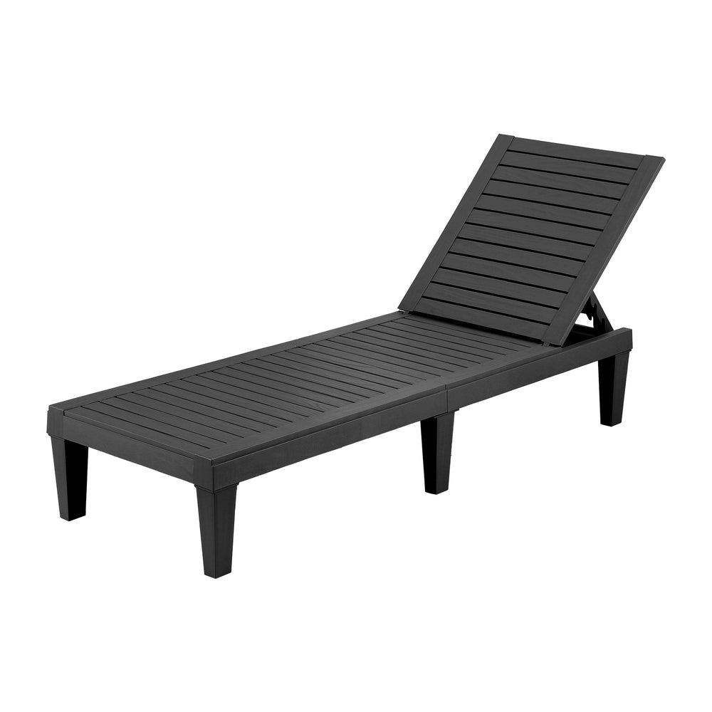 Gardeon Outdoor Adjustable Sun Lounger Black