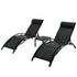 Gardeon 3pc Sun Lounger Set with Table Black