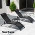 Gardeon 3pc Sun Lounger Set with Table Black