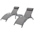 Gardeon 3pc Sun Lounger Set with Table Grey