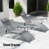 Gardeon 3pc Sun Lounger Set with Table Grey