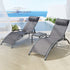 Gardeon 3pc Sun Lounger Set with Table Grey