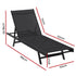 Gardeon Steel Sun Lounger Black