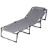Gardeon Steel Folding Sun Lounger Grey