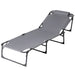 Gardeon Steel Folding Sun Lounger Grey
