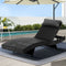 Gardeon Black Wicker Outdoor Sun Lounger