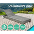 Gardeon Wooden Sun Lounger with Wheels Grey