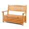 2-Seater Wooden Outdoor Storage Bench Garden Chair