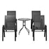 Gardeon 4-Seater Stackable Outdoor Table & Chairs Black