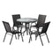 Gardeon 4-Seater Outdoor Table & Chairs Set Black